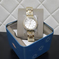 Fossil Virginia White Dial Gold Steel Strap Watch for Women - ES3283