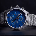 Tissot PR 100 Chronograph Blue Dial Silver Mesh Bracelet Watch for Men - T101.417.11.041.00