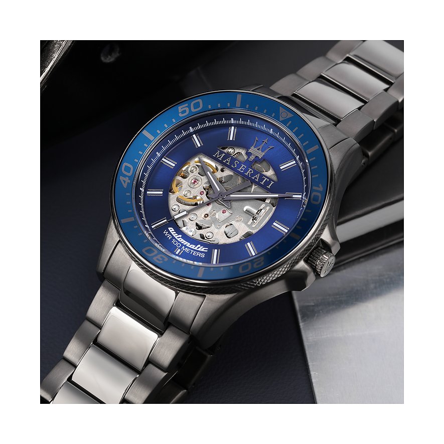 Maserati SFIDA Automatic Blue Dial 44mm Stainless Steel Watch For Men - R8823140001