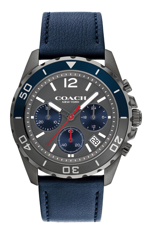 Coach Kent Grey Dial Blue Leather Strap Watch for Men - 14602558