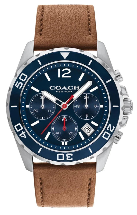 Coach Kent Blue Dial Brown Leather Strap Watch for Men - 14602560