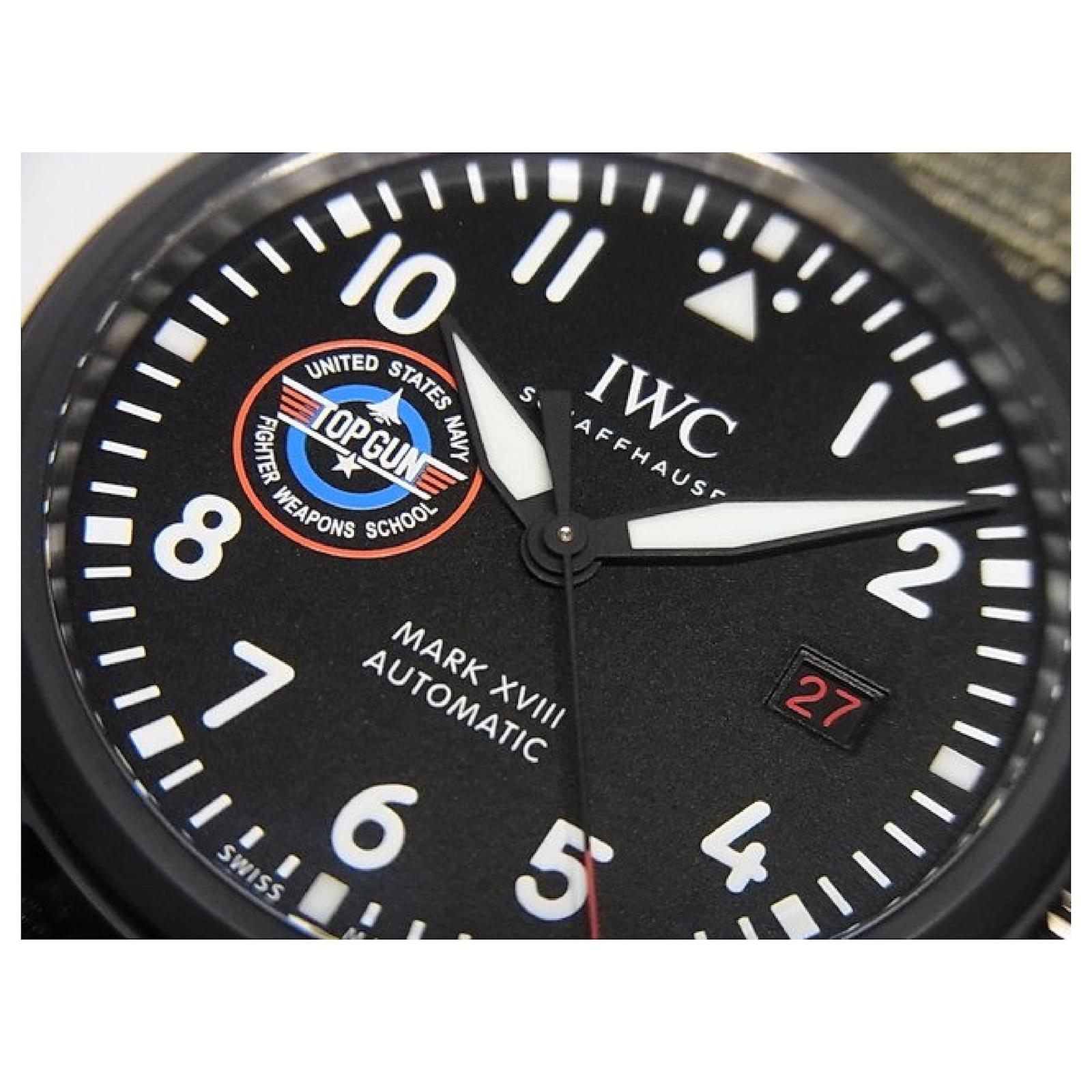 IWC Pilot’s Watch Mark XVIII Top Gun Edition “SFTI” Black Dial Green Nylon Strap Watch for Men - IW324712