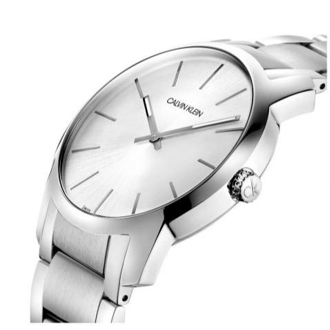 Calvin Klein City White Dial Silver Steel Strap Watch for Women - K2G23146