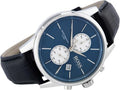 Hugo Boss Jet Chronograph Blue Dial Black Leather Strap Watch for Men - 1513283