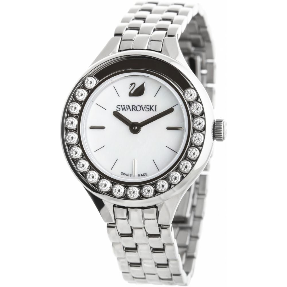 Swarovski Lovely Crystals Mini White Dial Silver Steel Strap Watch for Women - 5242901