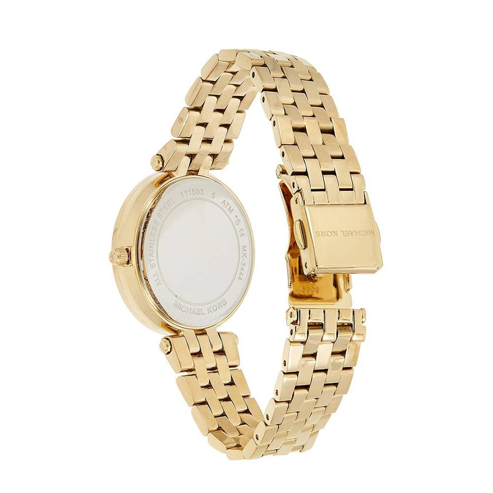 Michael Kors Darci Fuchsia Dial Gold Steel Strap Watch for Women - MK3444