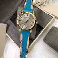 Burberry Heritage Gold Dial Blue Leather Strap Watch for Women - BU9112