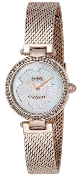 Coach Park Mother of Pearl Dial Rose Gold Mesh Bracelet Watch for Women - 14503511