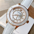 Swarovski Octea Lux White Dial White Leather Strap Watch for Women - 5414416