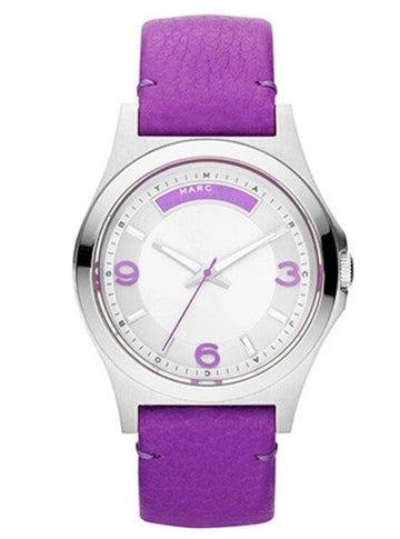 Marc Jacobs Baby Dave Silver Dial Purple Leather Strap Watch for Women - MBM1262