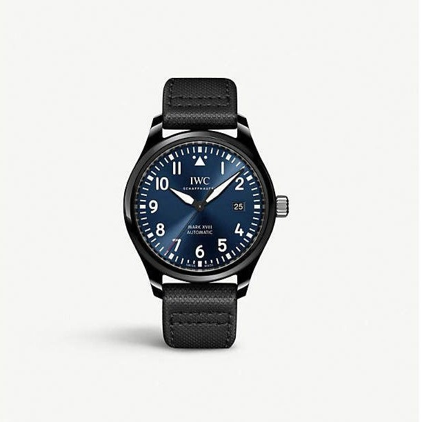 IWC Pilot’s Watch Mark XVIII Edition “Laureus Sport for Good Foundation" Blue Dial Black Nylon Strap Watch for Men - IW324703