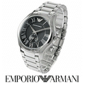 Emporio Armani Valente Quartz Black Dial Silver Steel Strap Watch For Men - AR11086