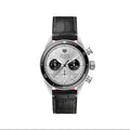 Tag Heuer Autavia Chronometer Flyback Chronograph Silver Dial Black Leather Strap Watch for Men - CBE511B.FC8279