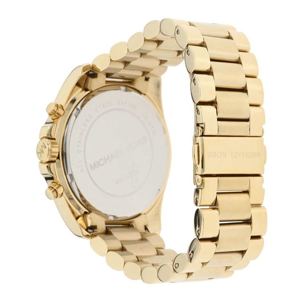 Michael Kors Bradshaw Brown Dial Gold Steel Strap Watch for Women - MK5502