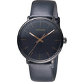 Calvin Klein High Noon Quartz Black Dial Black Leather Strap Watch for Men - K8M214CB