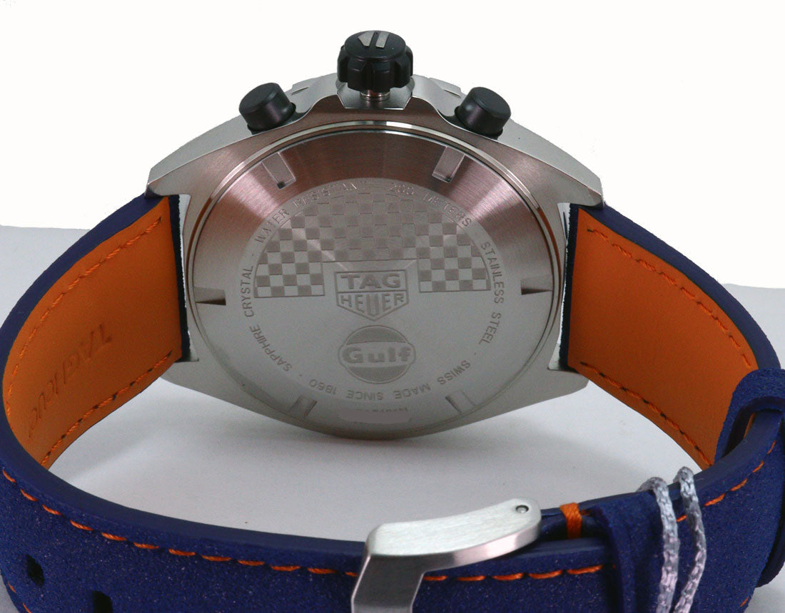 Tag Heuer Formula 1 Gulf Edition Blue Dial Blue Leather Strap Watch for Men - CAZ101N.FC8243