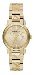 Burberry The City Gold Dial Gold Steel Strap Watch for Women - BU9234