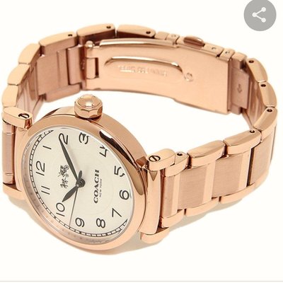 Coach Madison White Dial Rose Gold Steel Strap Watch for Women - 14502395