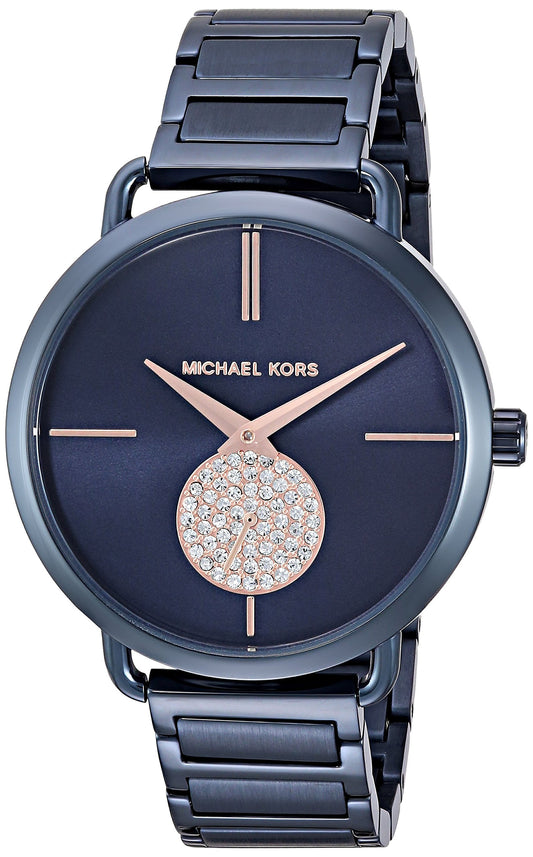Michael Kors Portia Blue Dial Blue Stainless Steel Strap Watch for Women - MK3680