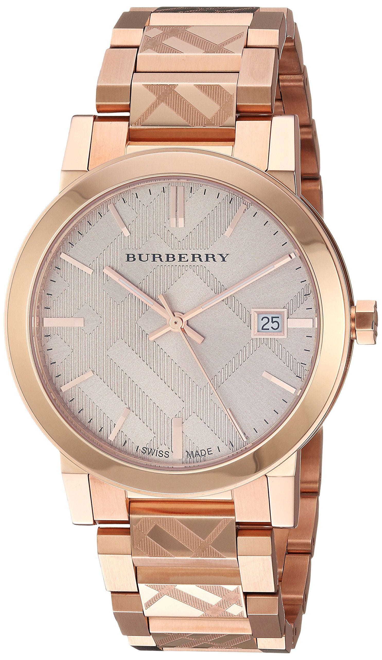 Burberry The City Rose Gold Dial Rose Gold Steel Strap Watch for Women - BU9034