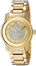 Movado Bold Gold Pave Dial Gold Steel Strap Watch For Women - 3600255