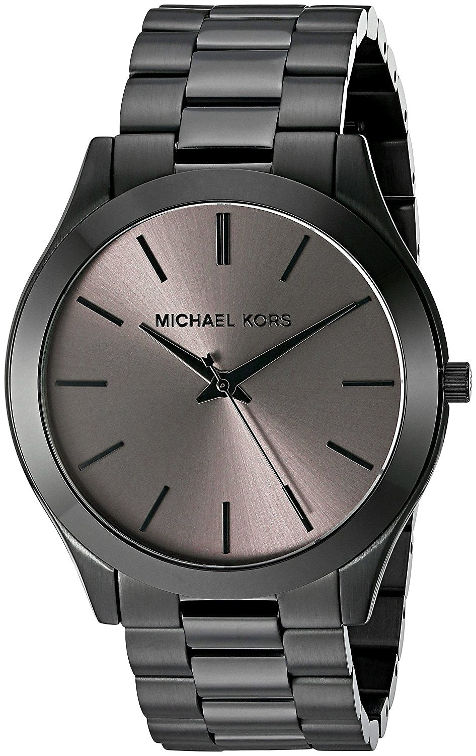 Michael Kors Slim Runway Black Dial Black Steel Strap Watch for Men - MK8507