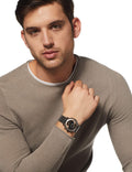 Emporio Armani Aviator Brown Dial Grey Mesh Bracelet Watch For Men - AR11141