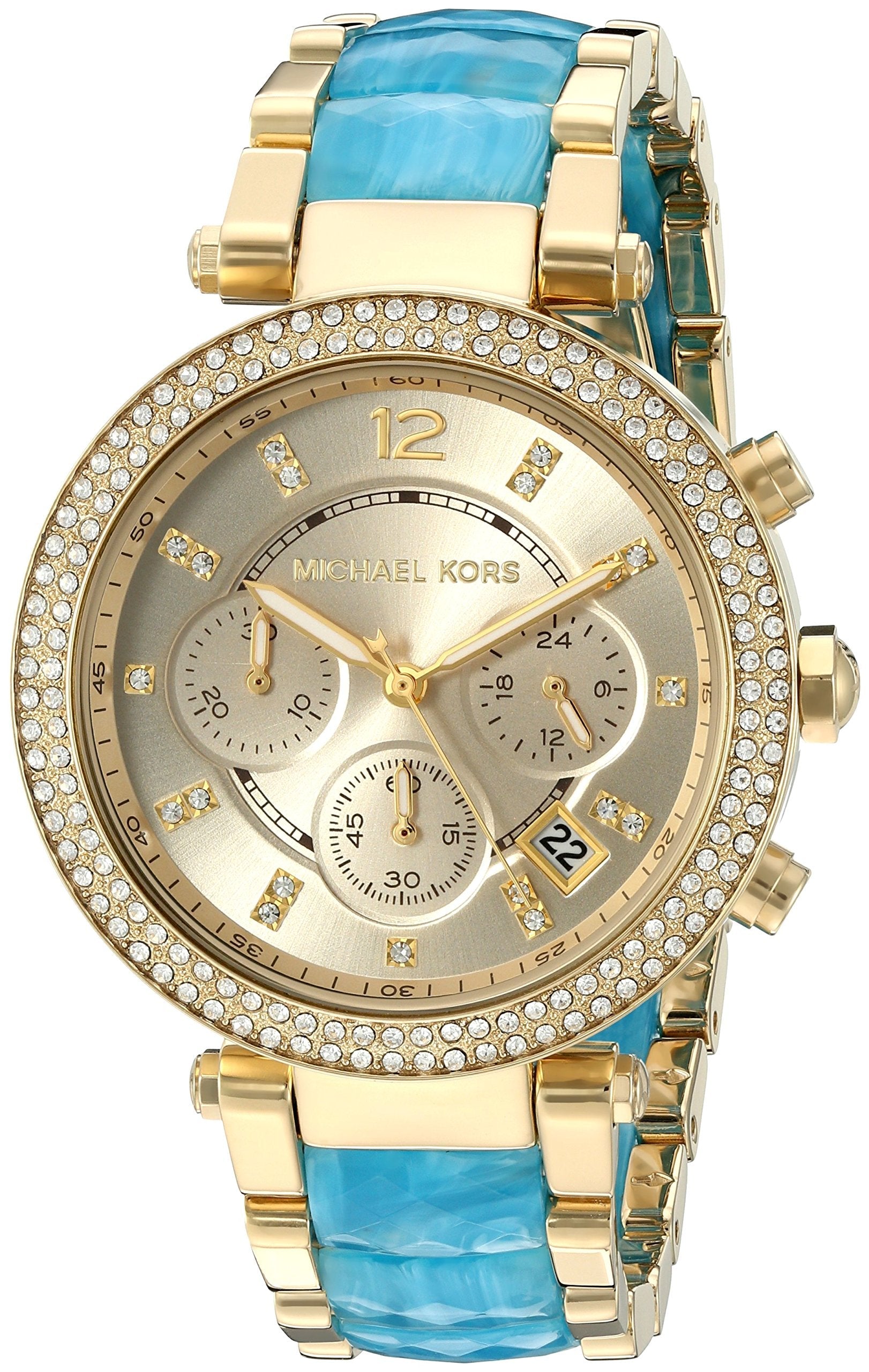 Michael Kors Parker Gold Dial Two Tone Steel Strap Watch for Women - MK6364