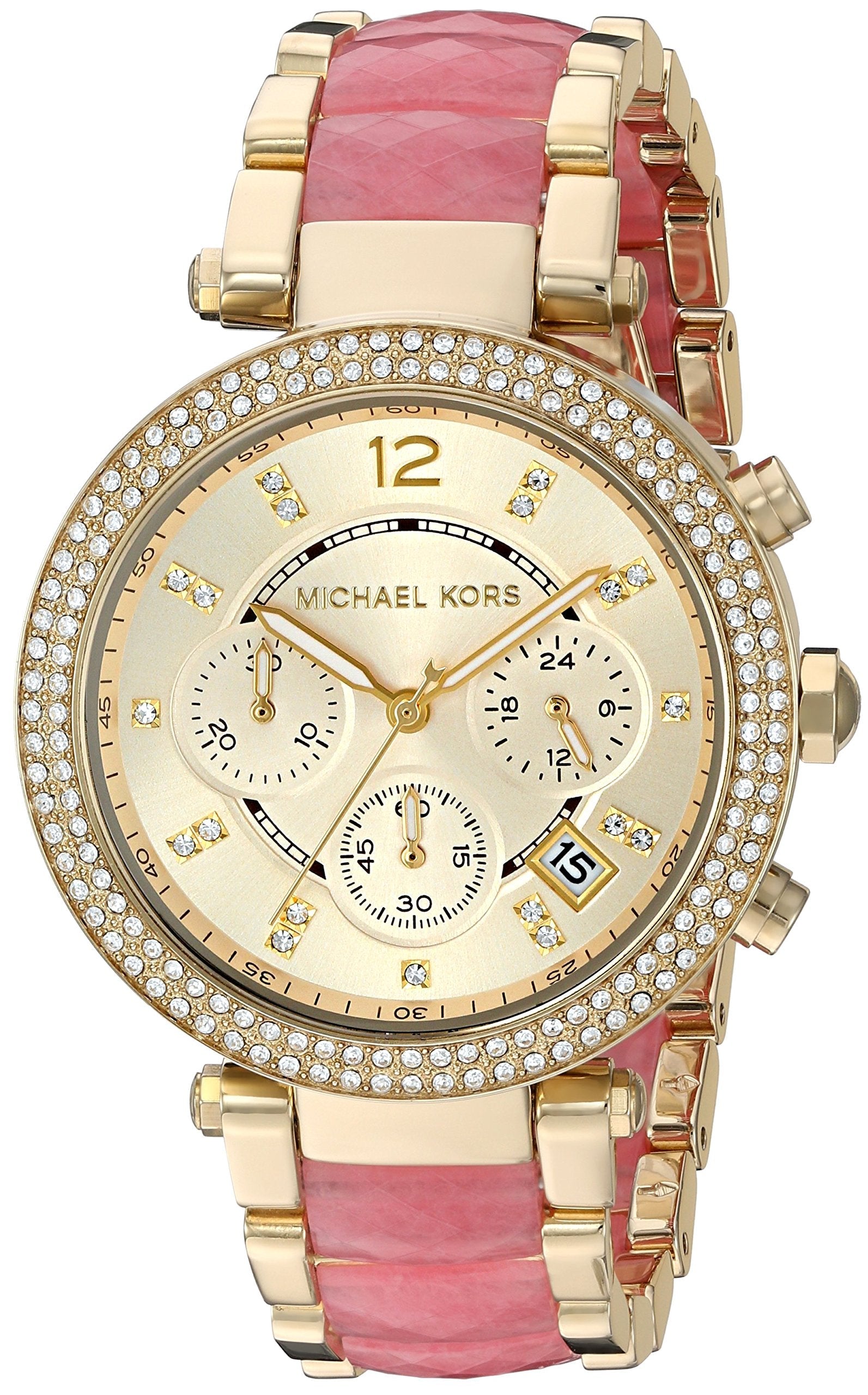 Michael Kors Parker Gold Dial Two Tone Steel Strap Watch for Women - MK6363