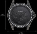 Fossil Riley Multifunction Black Dial Black Steel Strap Watch for Women - ES4519