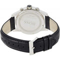 Hugo Boss Jet Black Dial Black Leather Strap Watch for Men - 1513279