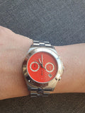 Marc Jacobs Marc Blade Orange Dial Silver Stainless Steel Strap Watch for Women - MBM3306