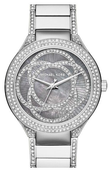 Michael Kors Kerry Mother of Pearl Dial Silver Strap Watch for Women - MK3480