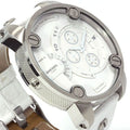 Diesel Badass Chronograph White Dial White Leather Strap Watch For Men - DZ7265