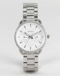 Fossil Tailor White Dial Silver Steel Strap Watch for Women - ES4262