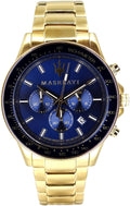 Maserati SFIDA Analog Blue Dial Gold Stainless Steel Watch For Men - R8873640008