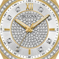 Bulova Crystal Collection Silver Crystal Dial Gold Steel Strap Watch for Women - 98L228