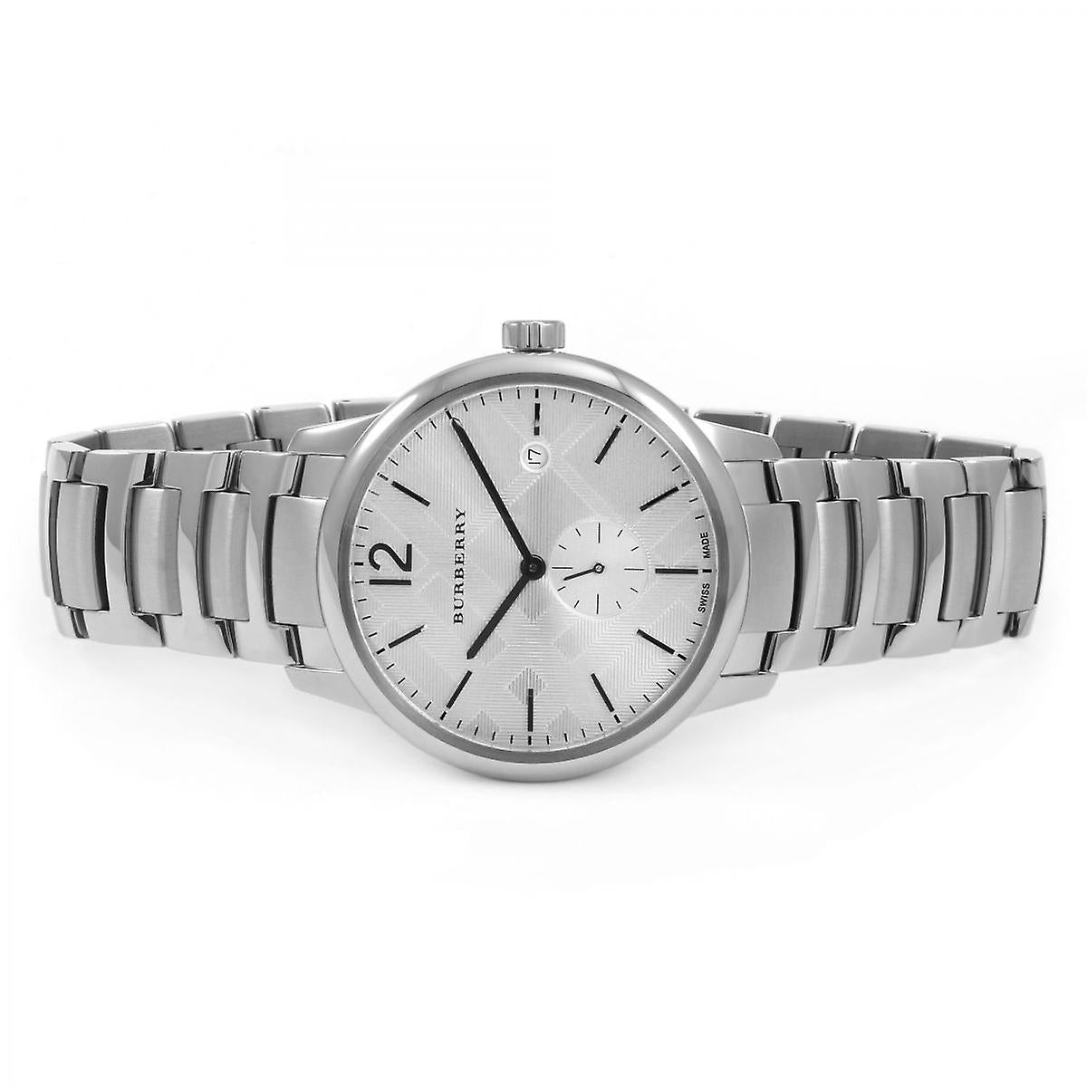 Burberry The Classic White Dial Silver Steel Strap Watch for Men - BU10004