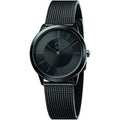 Calvin Klein Minimal Black Dial Black Mesh Bracelet Watch for Men - K3M224B1