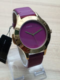 Marc Jacobs Purple Dial Purple Leather Strap Watch for Women - MBM1209