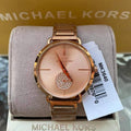 Michael Kors Portia Rose Gold Dial Two Tone Steel Strap Watch for Women - MK3706