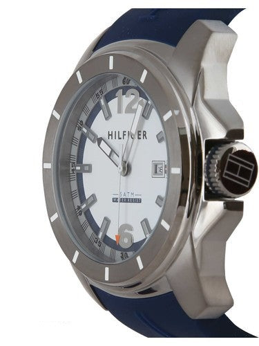 Tommy Hilfiger Windsurf White Dial Blue Rubber Strap Watch for Men - 1791113