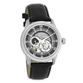 Bulova BVA Classic Automatic Silver Dial Black Leather Strap Watch for Men - 96A135