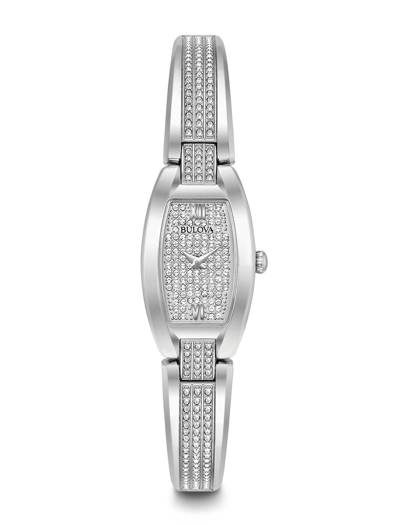 Bulova Crystal Collection Silver Dial Silver Steel Strap Watch for Women - 96L235