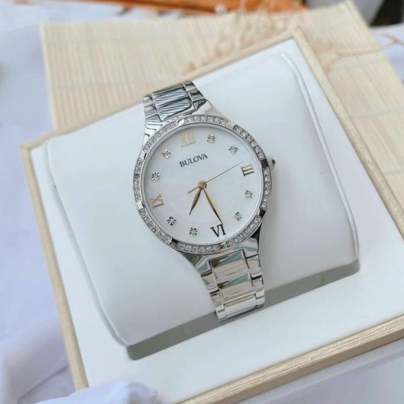 Bulova Mother of Pearl Dial Silver Steel Strap Watch for Women - 96L263