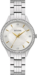 Bulova Mother of Pearl Dial Silver Steel Strap Watch for Women - 96L263