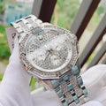 Bulova Crystal Collection Pave Crystals  Silver Dial Silver Steel Strap Watch for Men - 96C134