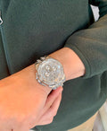 Bulova Crystal Collection Pave Crystals  Silver Dial Silver Steel Strap Watch for Men - 96C134