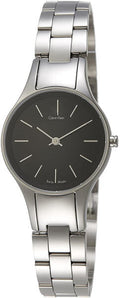 Calvin Klein Simplicity Black Dial Silver Steel Strap Watch for Women - K4323130