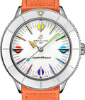 Breitling Superocean Heritage '57 Pastel Paradise White Dial Orange Leather Watch for Women - A10340A11A1X1